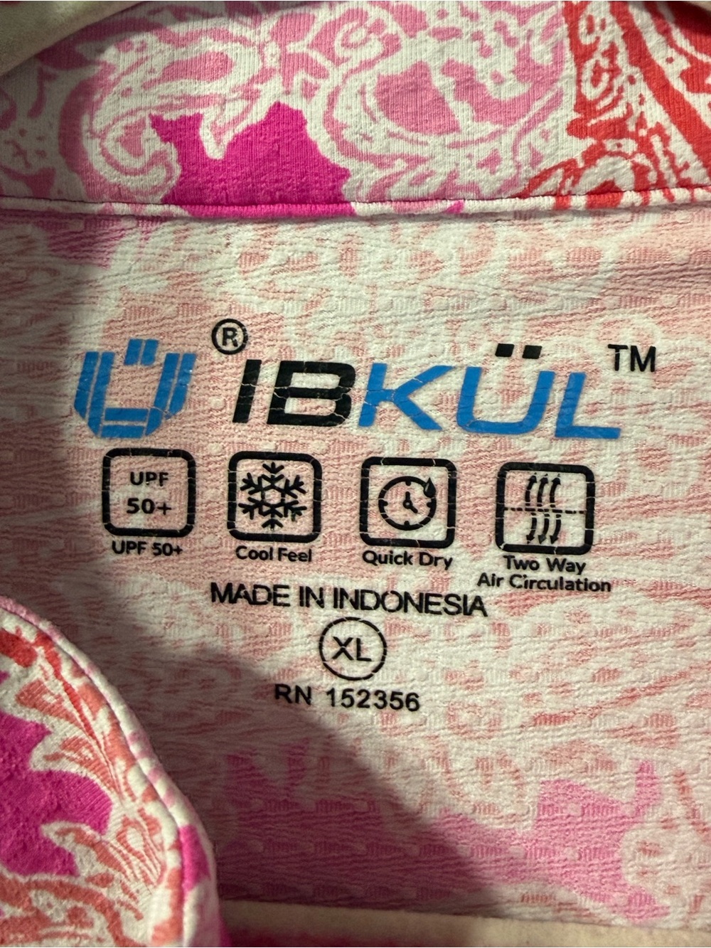 IBKUL UPF50+ Pascha Print Pink Short Sleeve Golf Quarter Zip Women’s Top Size XL - Picture 4 of 10